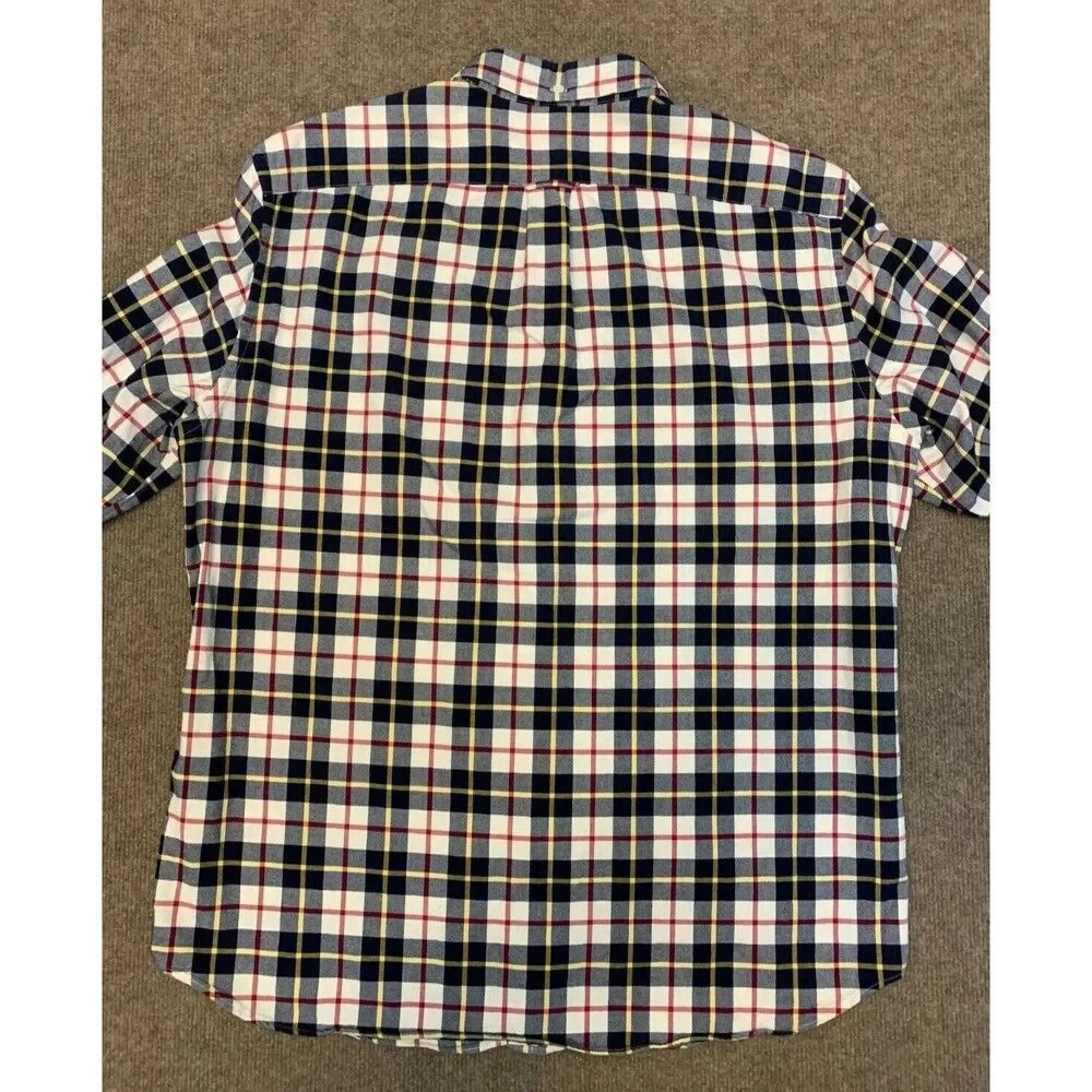 J Crew Oxford Plaid Shirt Mens XL Slim Fit OCBD Long Sleeve Button Down
